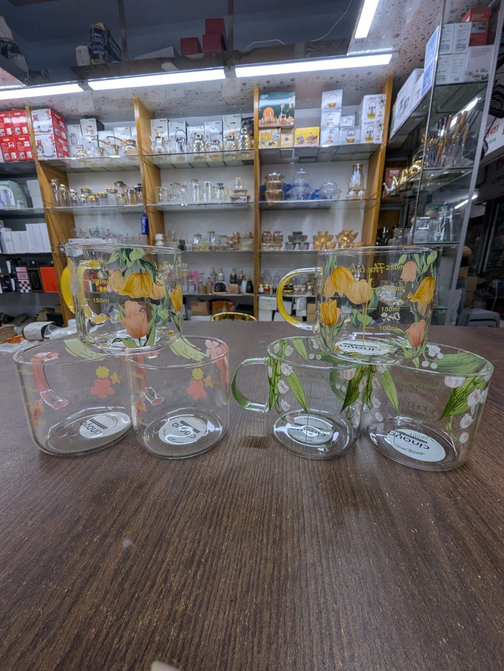 Floral Print Glass Set – 280ml (2 Pcs Drinking Glass Set)