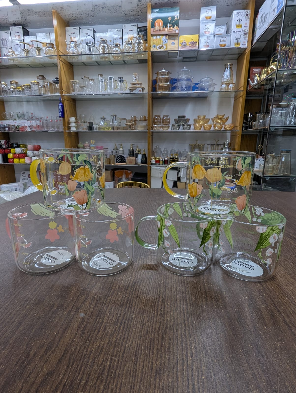 Floral Print Glass Set – 280ml (2 Pcs Drinking Glass Set)