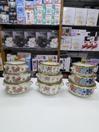 3pcs High Quality 16/18/20 cm Thick Mini Cooking Enamel Pot Set White Designs Glass Lid Eco-Friendly