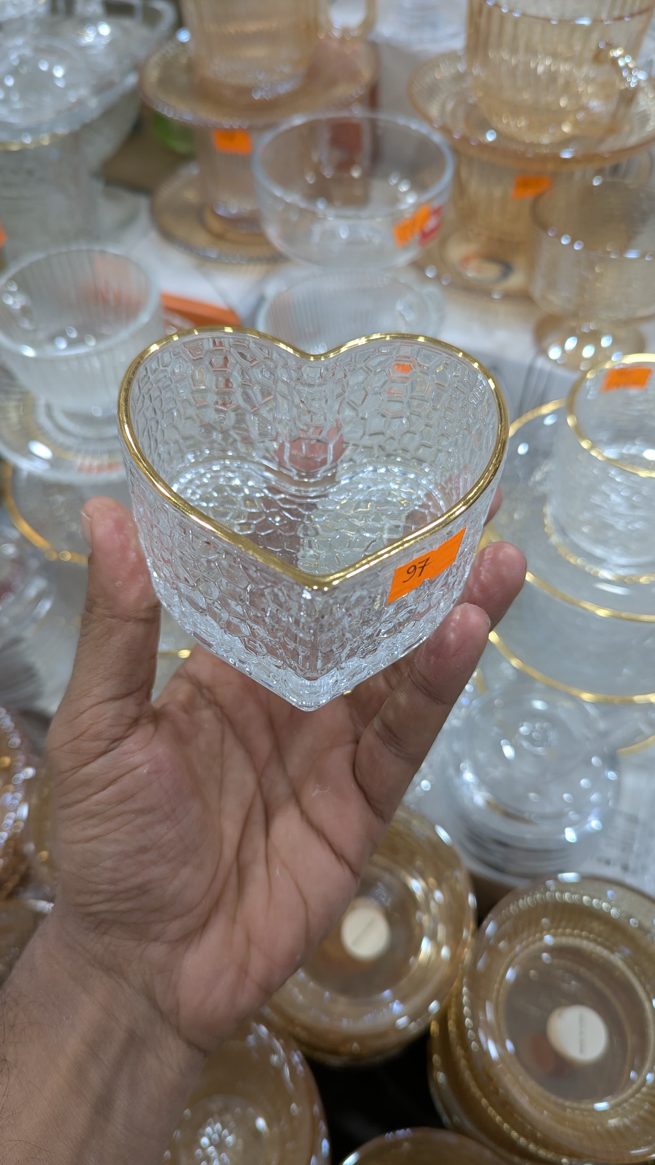 Heart-Shaped Glass Candy Jar & Dessert Bowl Ice Cream Bowl for Wedding Decoration & Food Serving