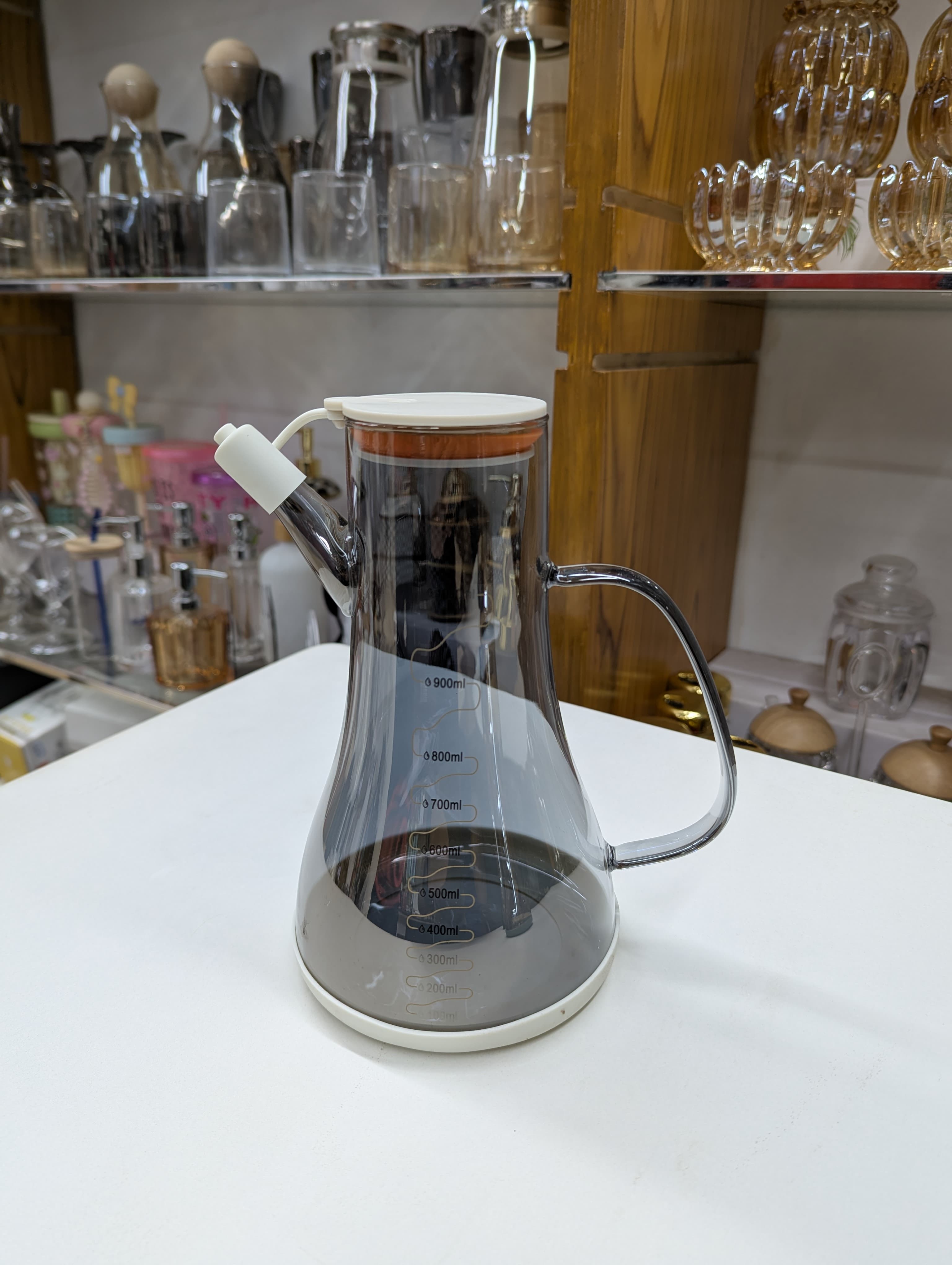 1000ml Heat Resistance Glass Oil Pot – Premium Quality