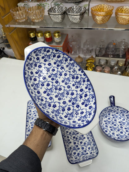 Turkish Ceramic Serving Dish | Elegant Decorative Serving Plate for Dining Table