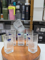 315ml Diamond Brand Square Shape Premium Glass | Elegant Drinking Glass for Water, Juice & Beverages