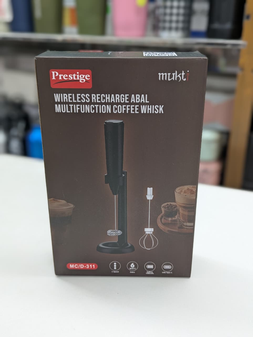 Prestige Wireless Rechargeable Multifunction Coffee Whisk | Electric Milk Frother & Egg Beater