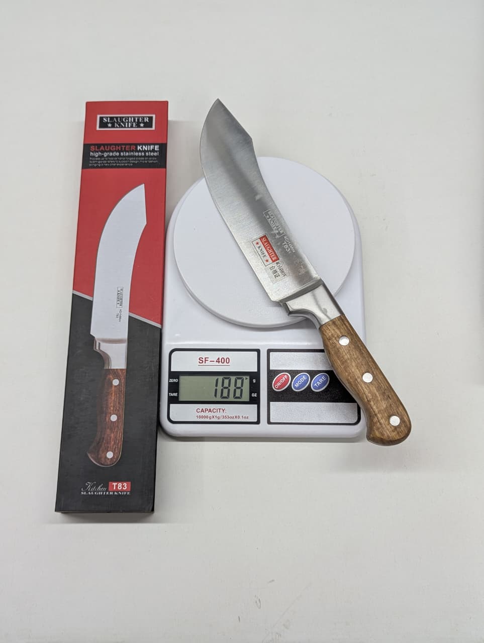 High Grade Stainless Steel Slaughter Knife | Heavy Duty Butcher Knife for Meat Cutting T83