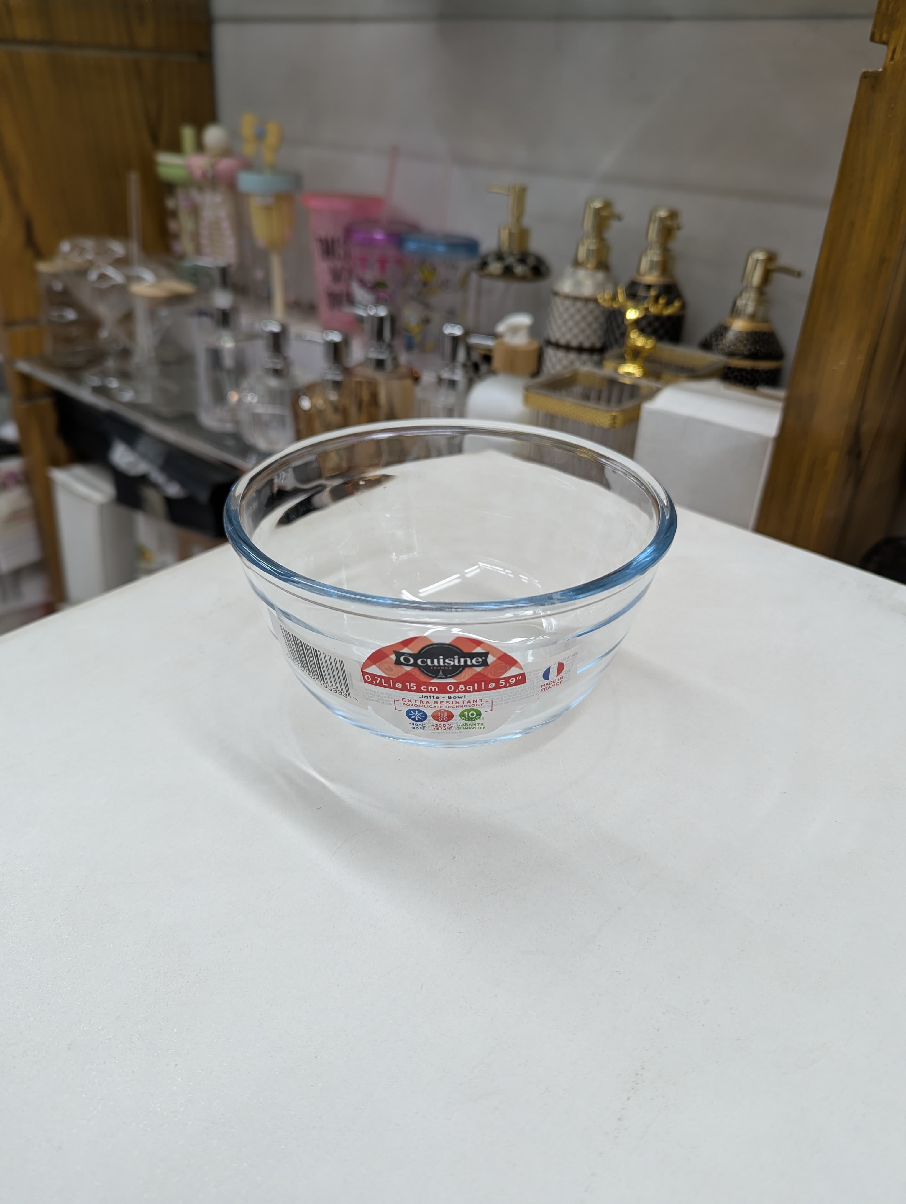 Premium High Borosilicate Glass Salad Bowl – Heat Resistant Microwave Safe Transparent Serving Bowl
