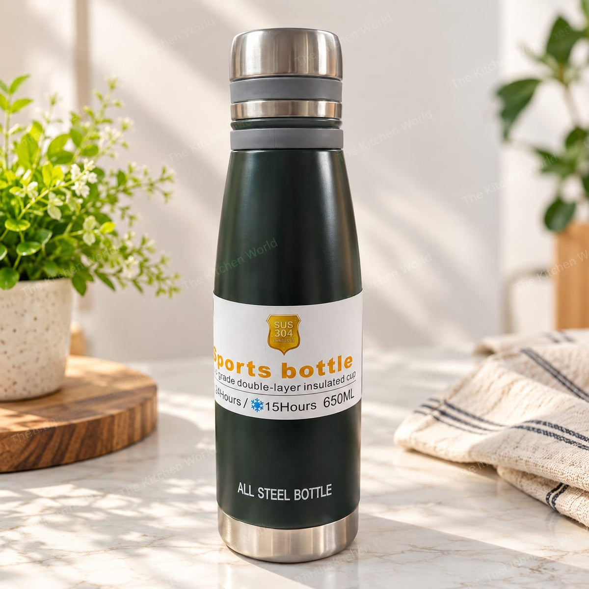 Stainless Steel Vacuum Bottle – Hot & Cold for Home and Outdoor