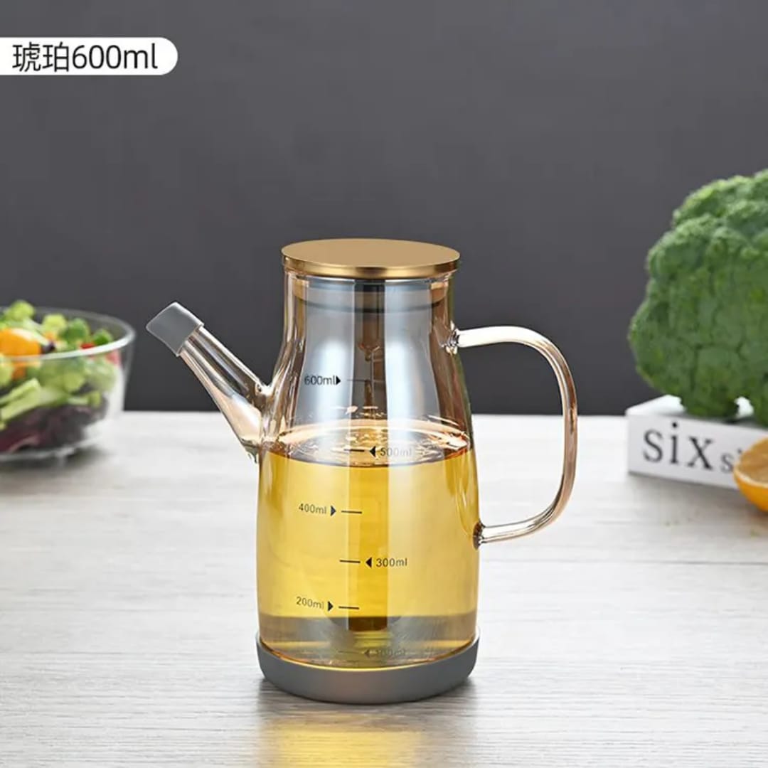 Large Capacity Borosilicate Glass Oil Pot – Non-Hanging Household Container