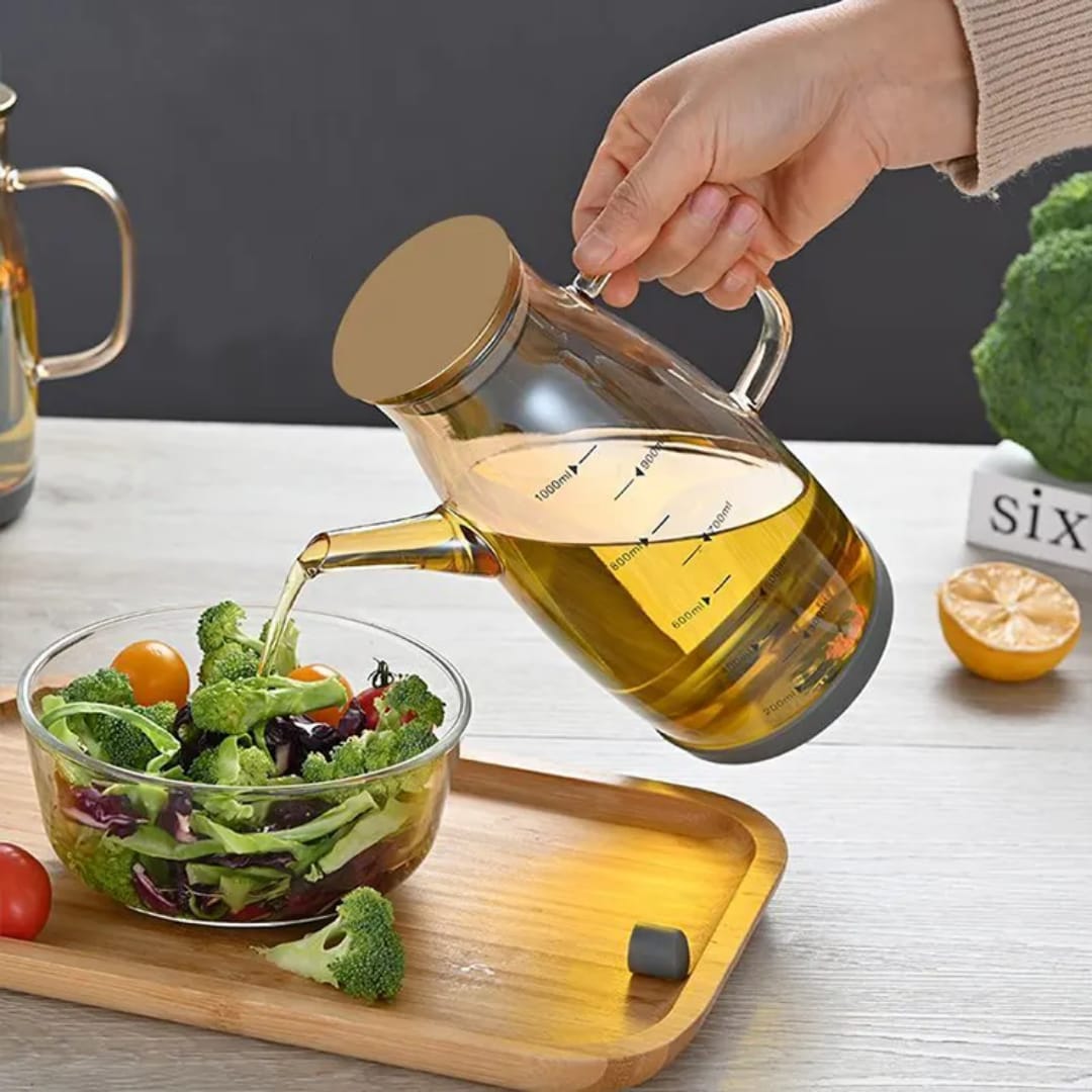 Large Capacity Borosilicate Glass Oil Pot – Non-Hanging Household Container