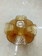 7 Pcs Glass Dessert Bowl Set – Elegant Golden Pattern