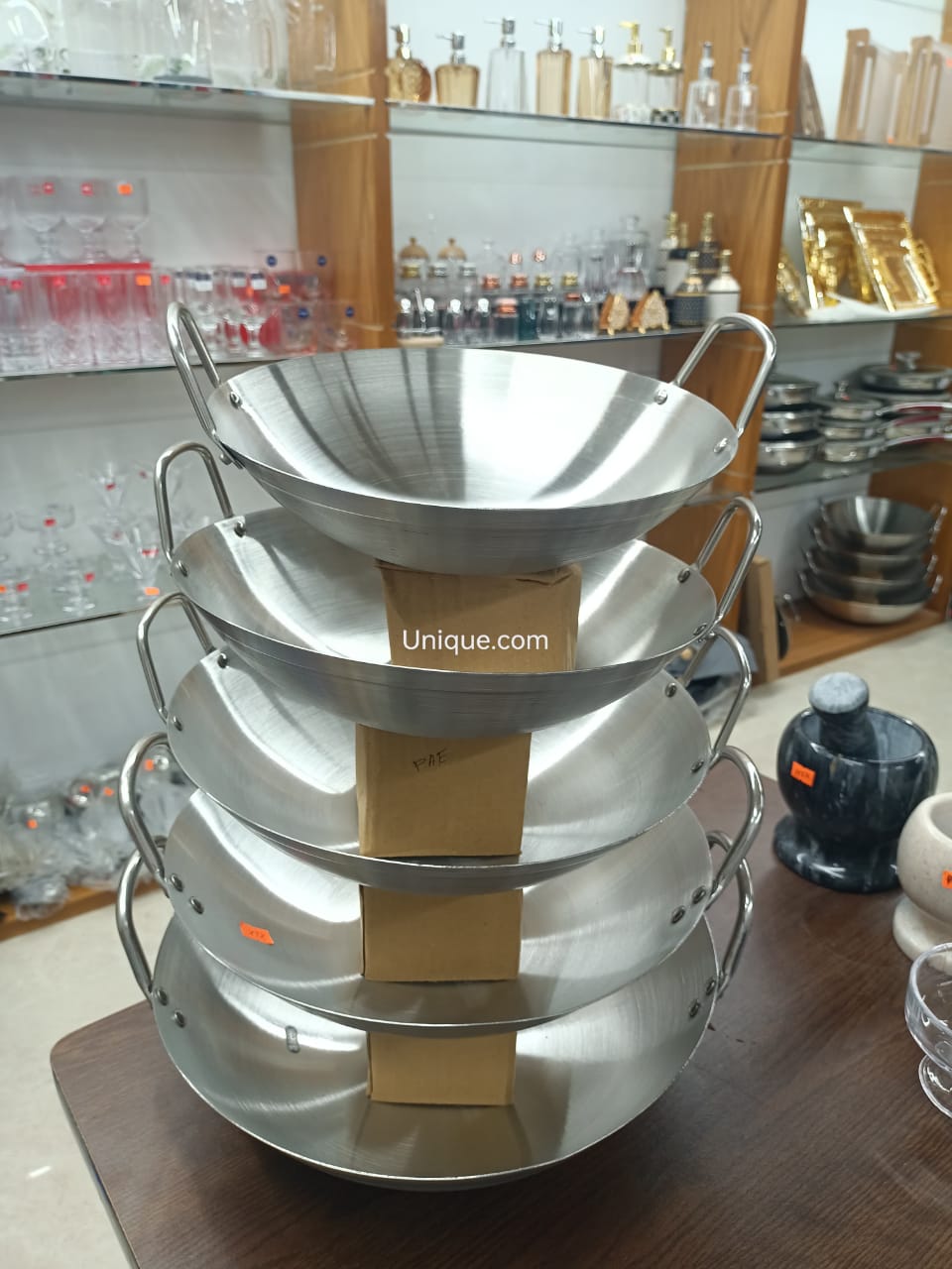 Double Handle Stainless Steel 201 Wok in Multiple Sizes for Restaurants and Household Stir Fry Use