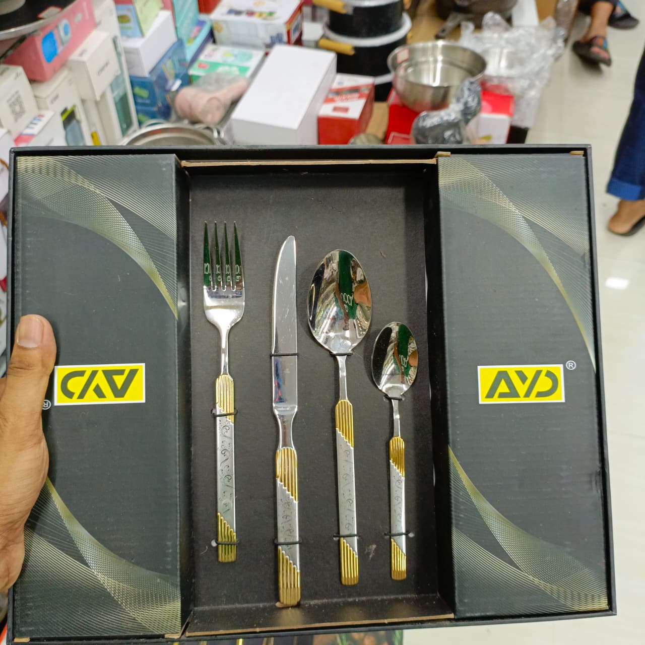 Asian Restaurant Wedding Cutlery Set – 24pcs Stainless Steel Fork &amp; Spoon Set with Gift Packing