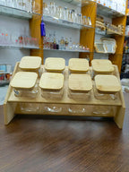 Multifunctional High Borosilicate Glass Airtight Jar Set with Bamboo Stand