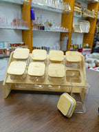 Multifunctional High Borosilicate Glass Airtight Jar Set with Bamboo Stand