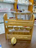 New Arrival Wooden 2 layer Spice Cabinet for Spice Jar Organizer in Kitchen Spice Rack Storage Holder Pine Wood