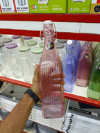 Quid Gaseosa 1L Square Green VIBA QD | Premium Glass Water & Juice Bottle