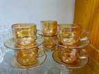 European Gold 200ml Glass Cup with Saucer – Elegant Tea Cups &amp; Saucers