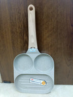 JIO 3-Hole Non-Stick Die-Cast Frying Pan – Marble Coating Egg & Steak Pan for Breakfast