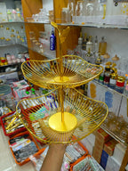 Modern Fancy Luxury Premium Metal Wire Fruit Bowl Stand 3 Tier with the Bird on Top for Home and Kitchen Usage