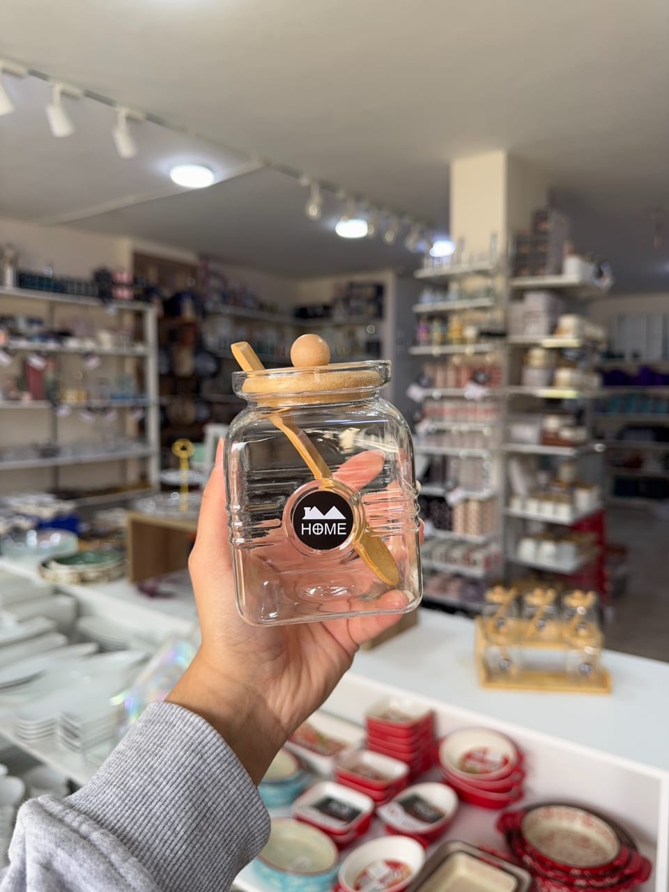 500ml Masala Jar Set with Wooden Spoon & Lid | Kitchen Spice Storage Container Set