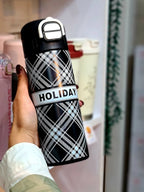 Insulated Stainless Steel Water Bottle with Straw Lid, 500ml Reusable Double Walled Vacuum Sports Thermos for Cold Water Drinks