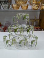 Floral Print Glass Set – 280ml (2 Pcs Drinking Glass Set)