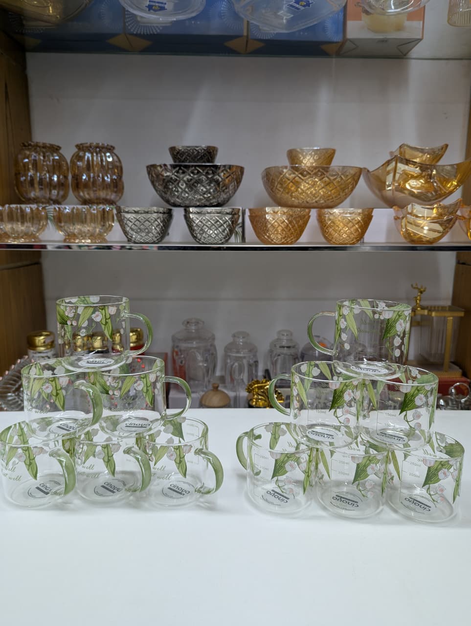 Floral Print Glass Set – 280ml (2 Pcs Drinking Glass Set)
