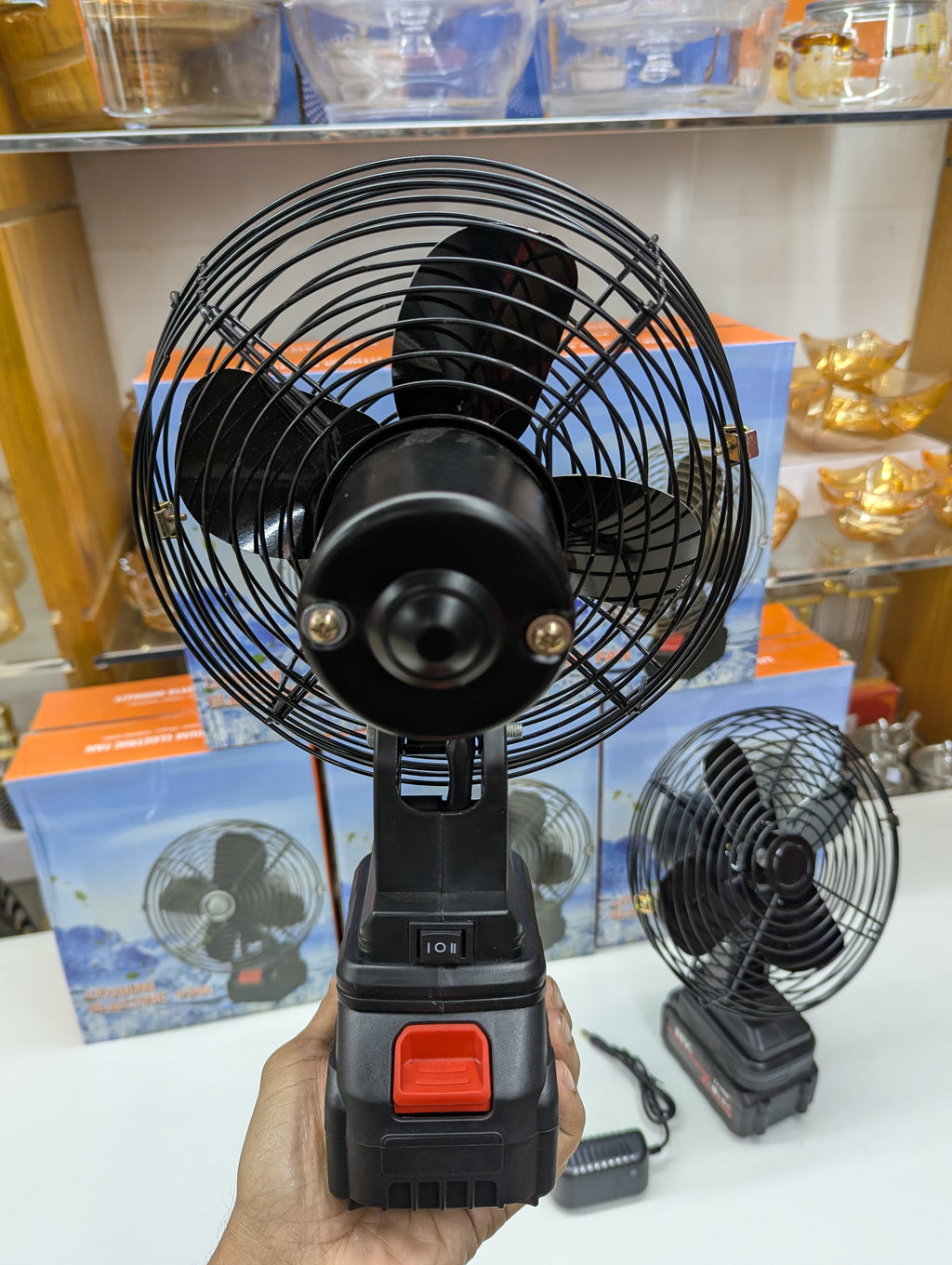 8-Inch Lithium Electric Metal Fan – Portable, Stable &amp; Rechargeable