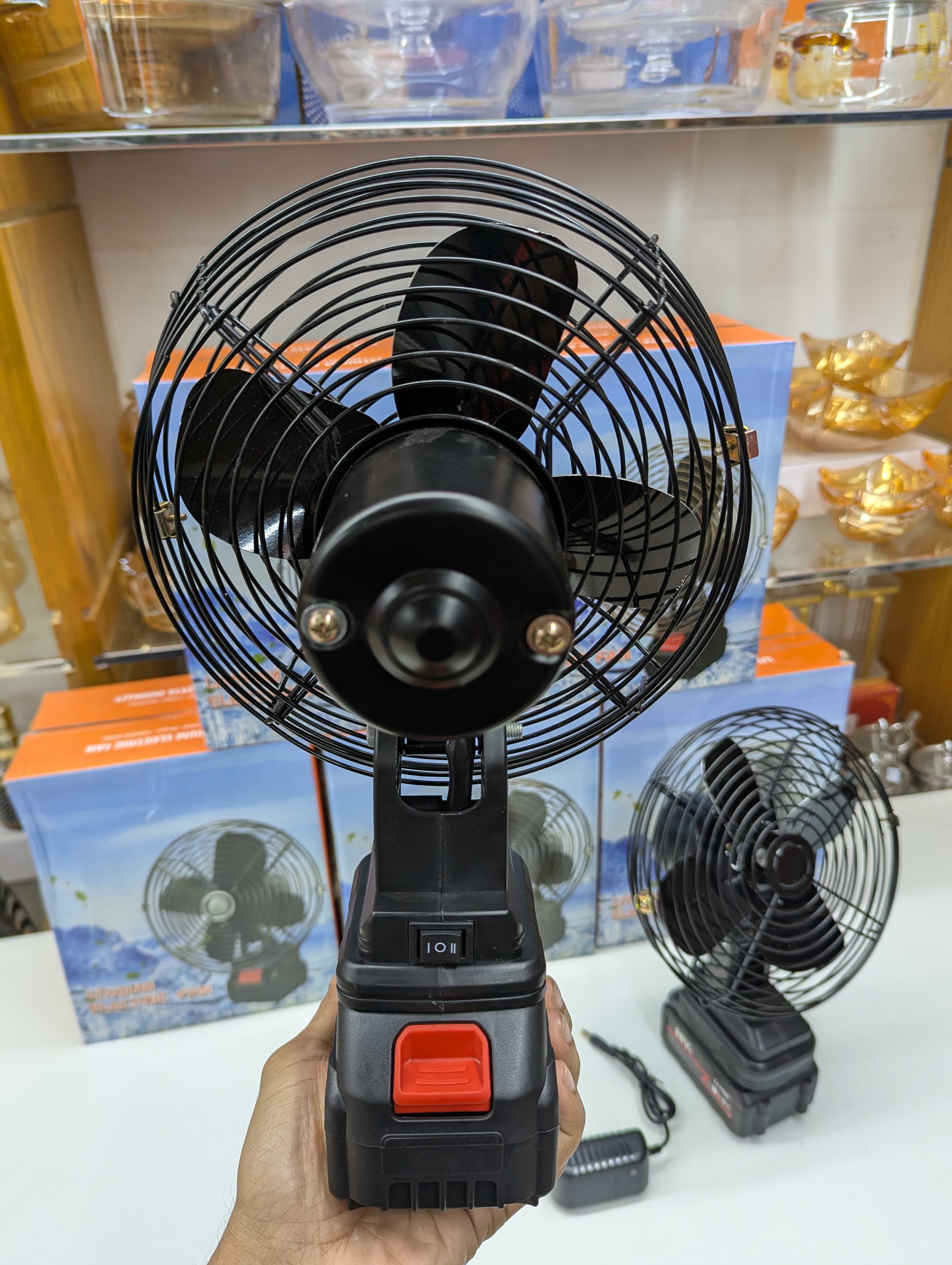 8-Inch Lithium Electric Metal Fan – Portable, Stable &amp; Rechargeable