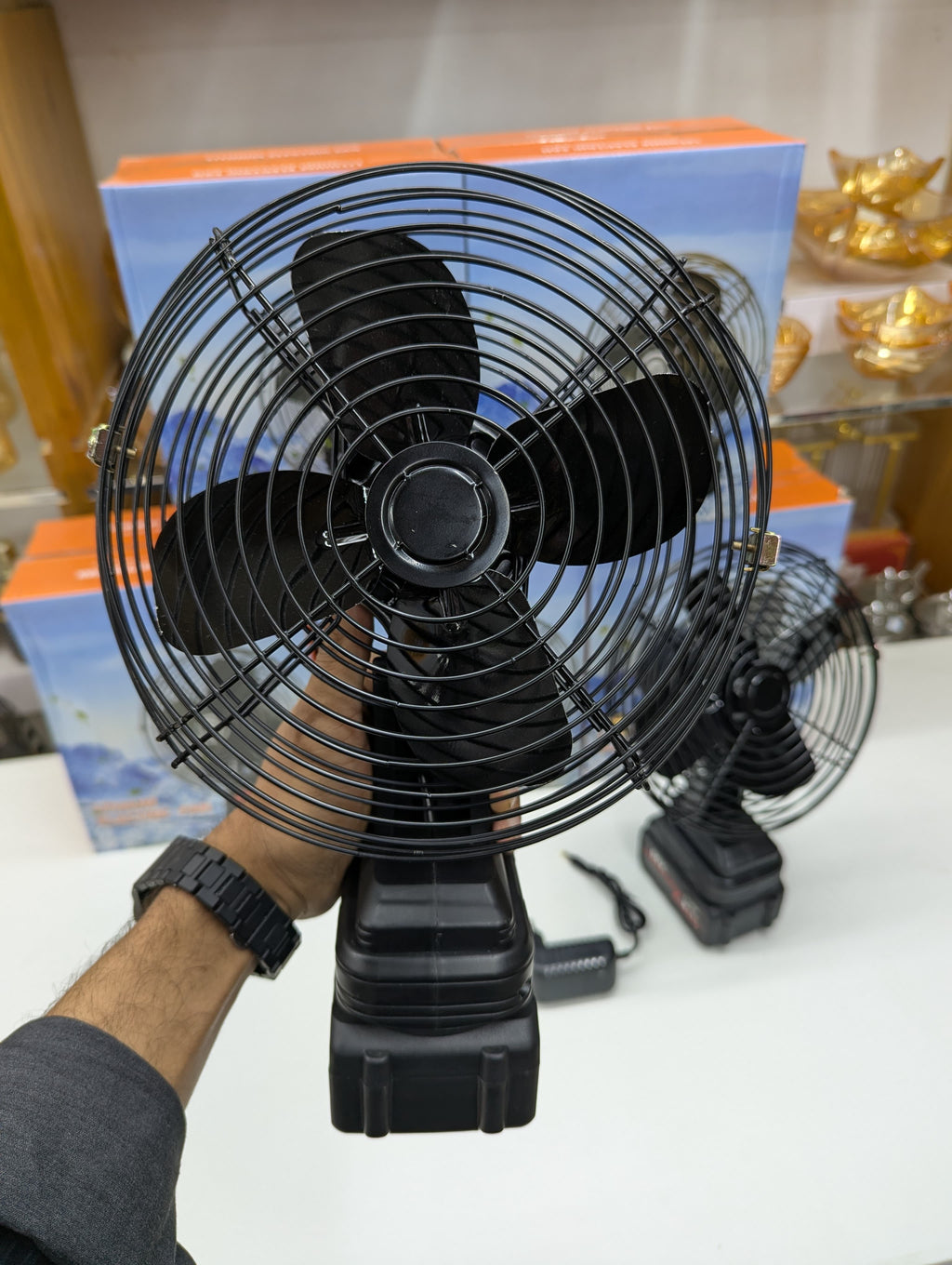 8-Inch Lithium Electric Metal Fan – Portable, Stable &amp; Rechargeable