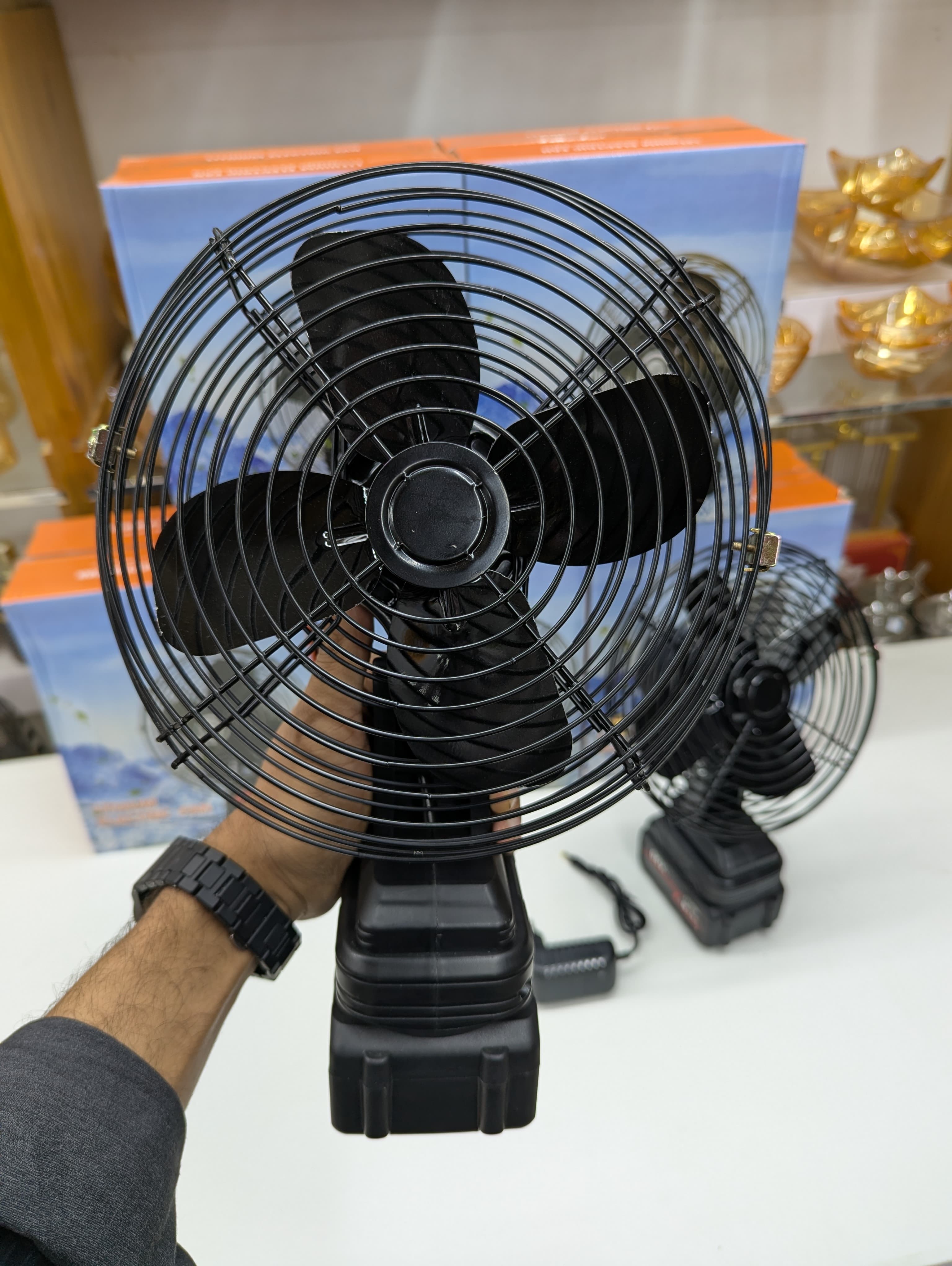 8-Inch Lithium Electric Metal Fan – Portable, Stable &amp; Rechargeable