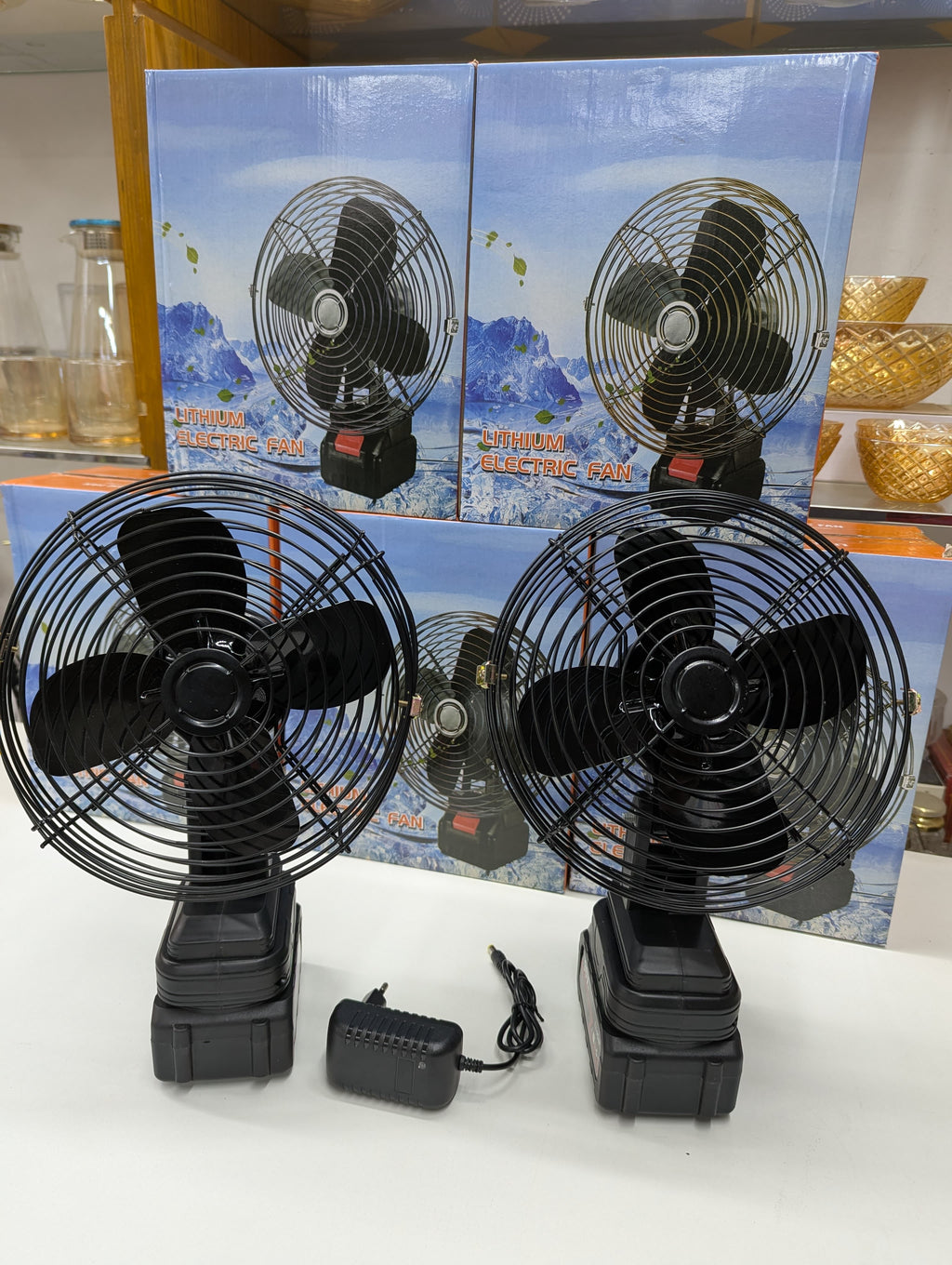 8-Inch Lithium Electric Metal Fan – Portable, Stable &amp; Rechargeable