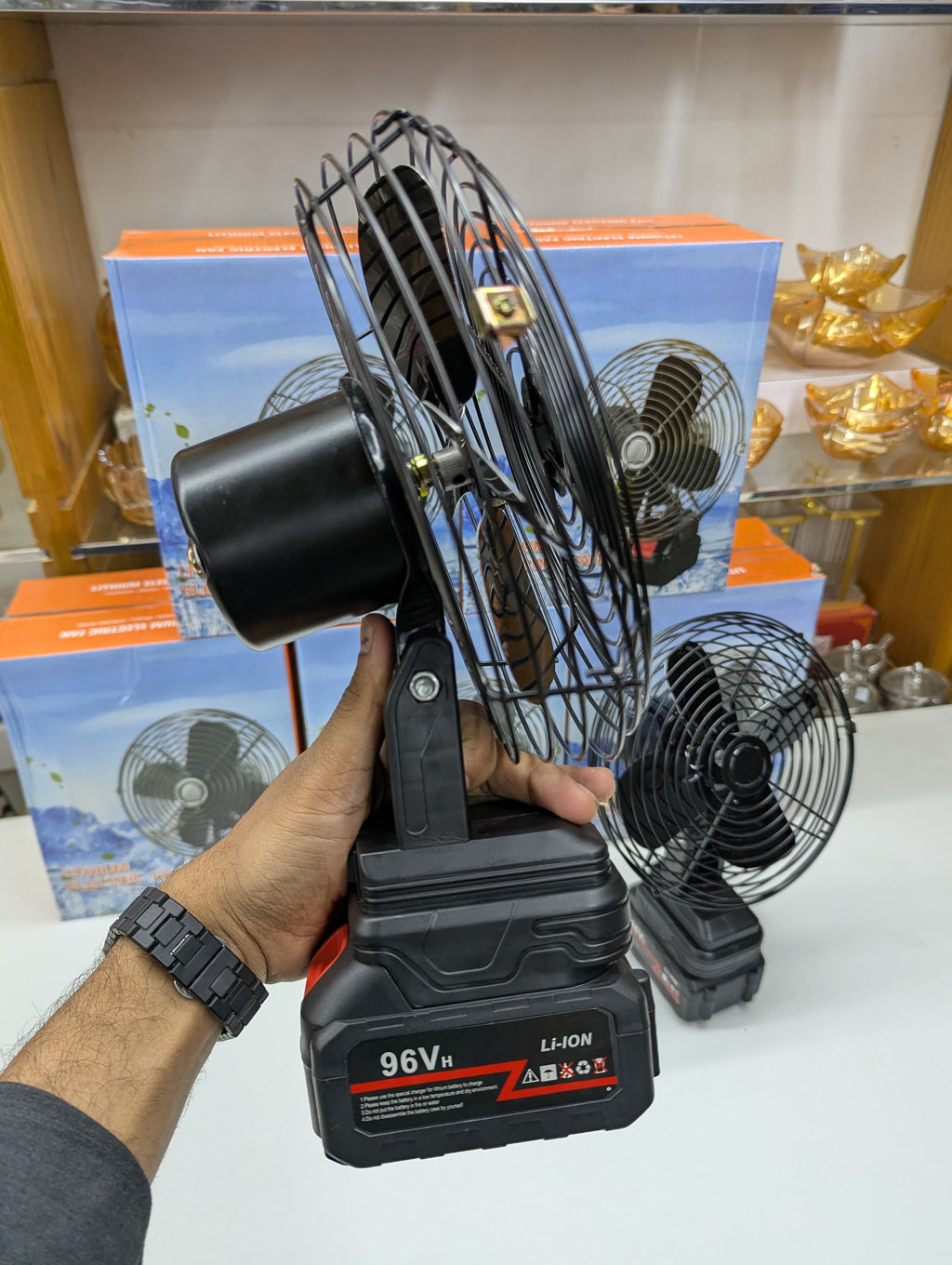 8-Inch Lithium Electric Metal Fan – Portable, Stable &amp; Rechargeable