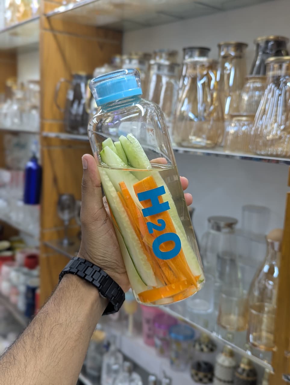 H2O Borosilicate Glass Sports Bottle | Durable Heat Resistant Water Bottle for Daily Use