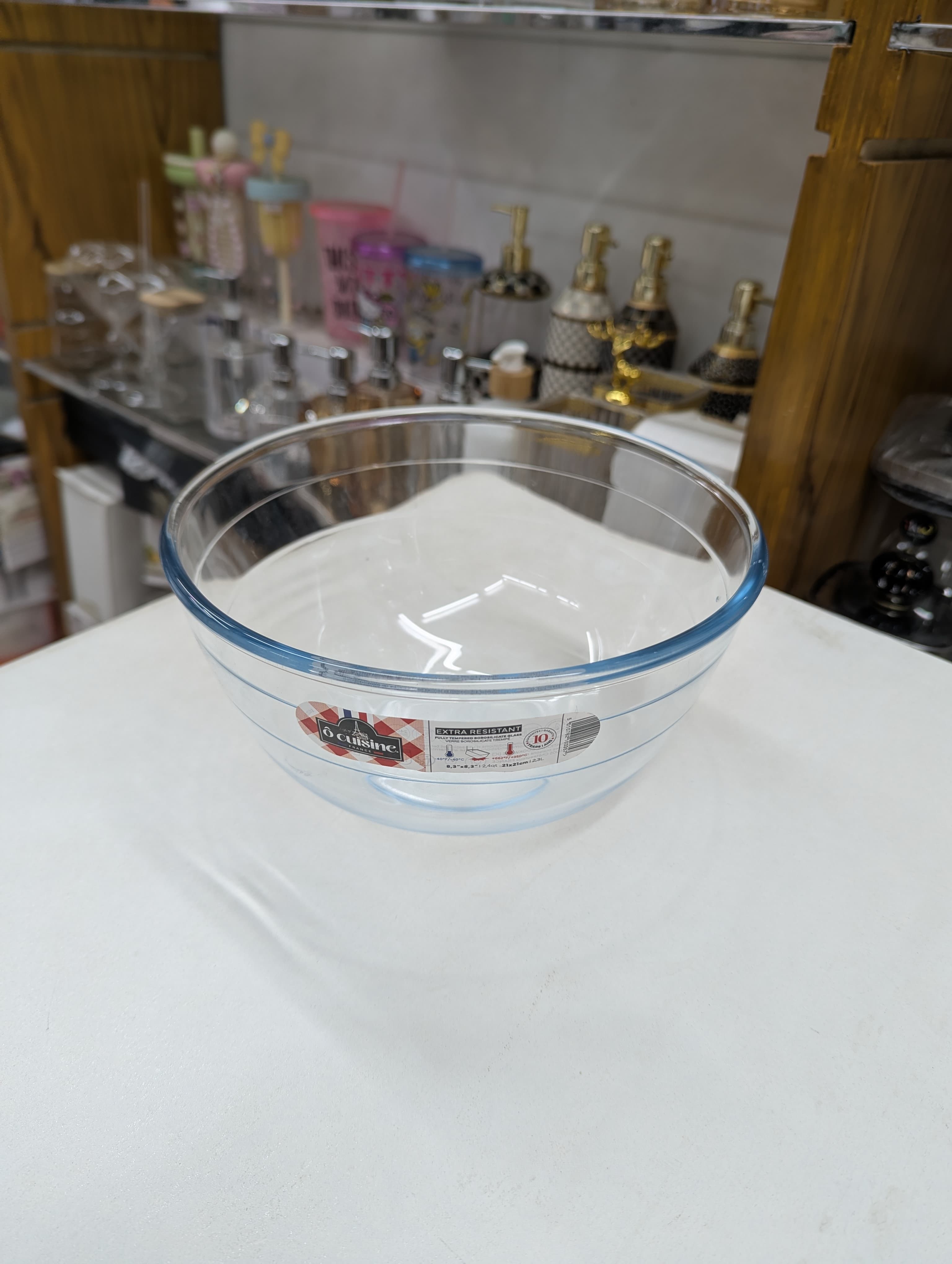 Premium High Borosilicate Glass Salad Bowl – Heat Resistant Microwave Safe Transparent Serving Bowl