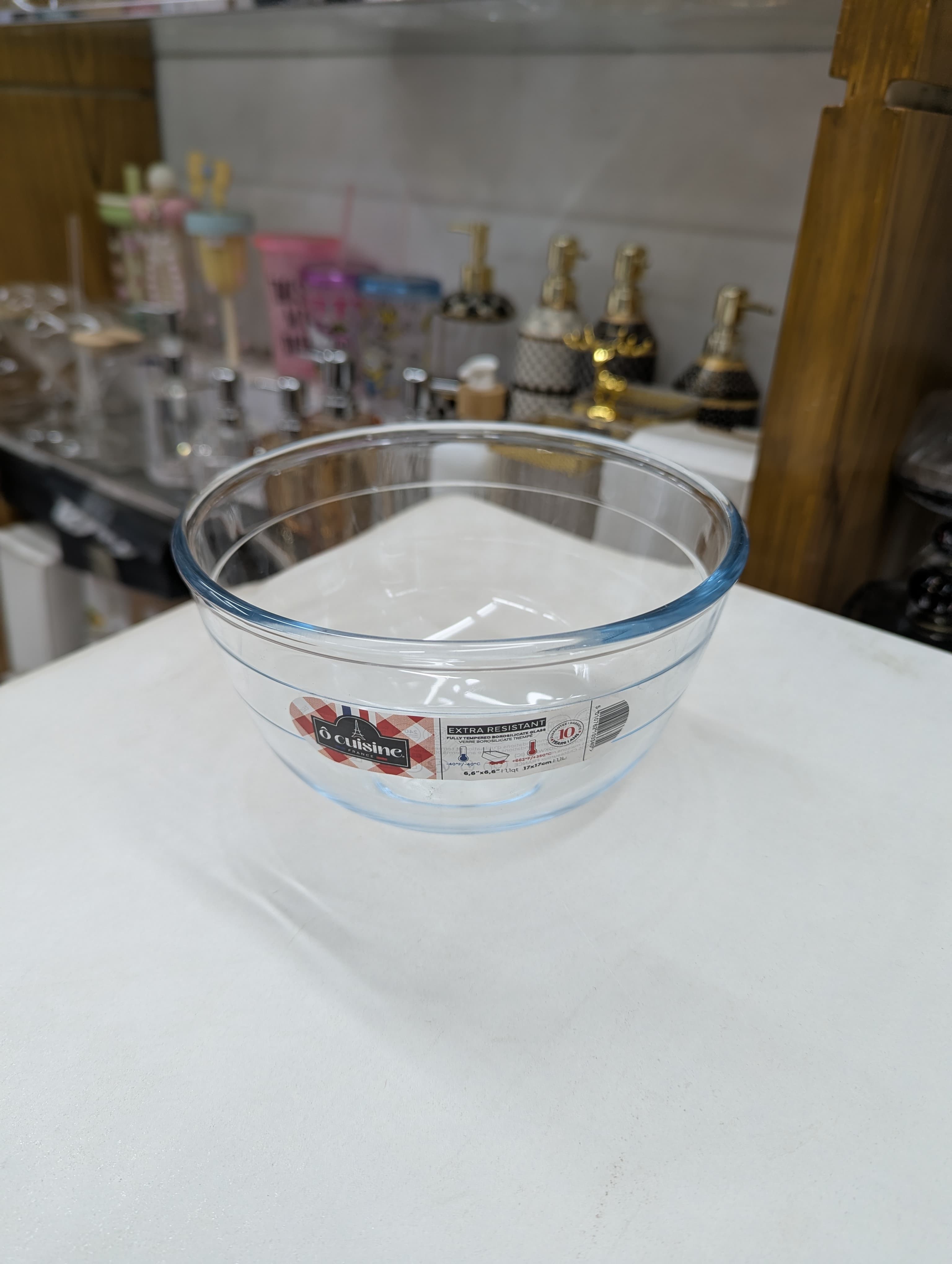 Premium High Borosilicate Glass Salad Bowl – Heat Resistant Microwave Safe Transparent Serving Bowl