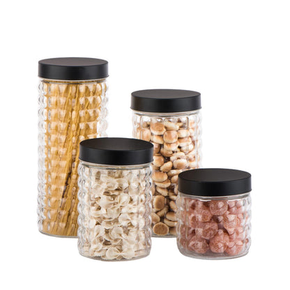 
Wide Mouth Glass Food Storage Jar with Metal Lid