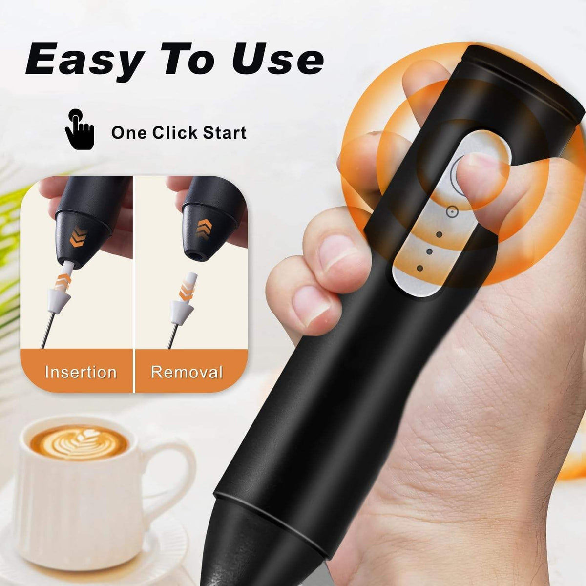 Wireless electric egg beater and milk frother kitchen tool
