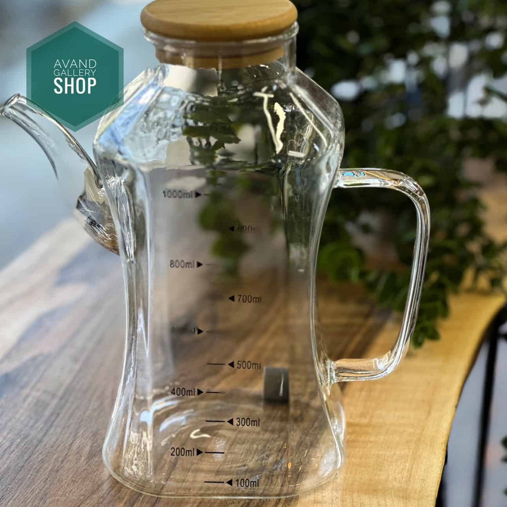 Transparent Borosilicate Glass Oil Bottle Dispenser with Scale – Kitchen Olive Oil Vinegar Container