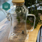 Transparent Borosilicate Glass Oil Bottle Dispenser with Scale – Kitchen Olive Oil Vinegar Container