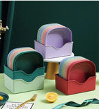 Small Snacks &amp; Fruit Plate – Deep Square Plastic Tableware