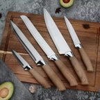 Stainless Steel Kitchen Knives Plastic Wood Grain Handle Chef Kitchen Knife Set