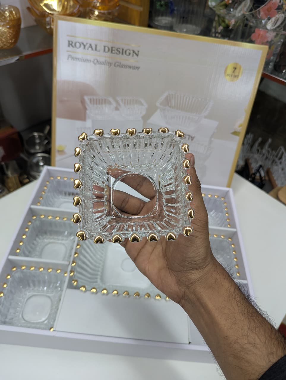 Premium Quality 7 Pc Glassware Bowl Set – Elegant Serving Bowl Set for Home & Dining