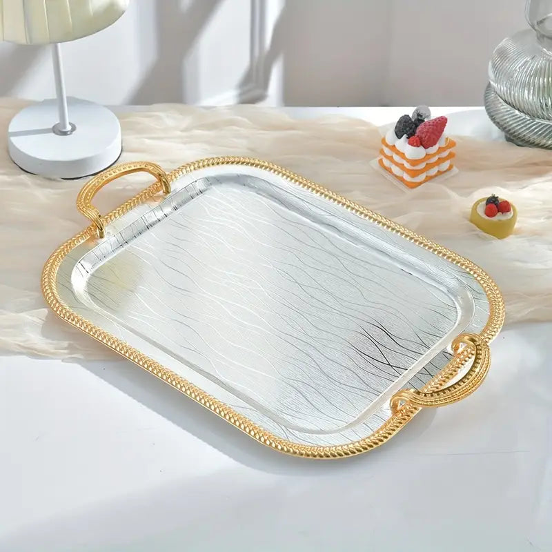 Shubin Tray custom creative shaped stainless steel storage trays ornament soft decoration sample room light luxury