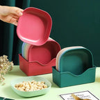 Small Snacks &amp; Fruit Plate – Deep Square Plastic Tableware