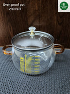 High-Quality Transparent Glass Pot (800ml)