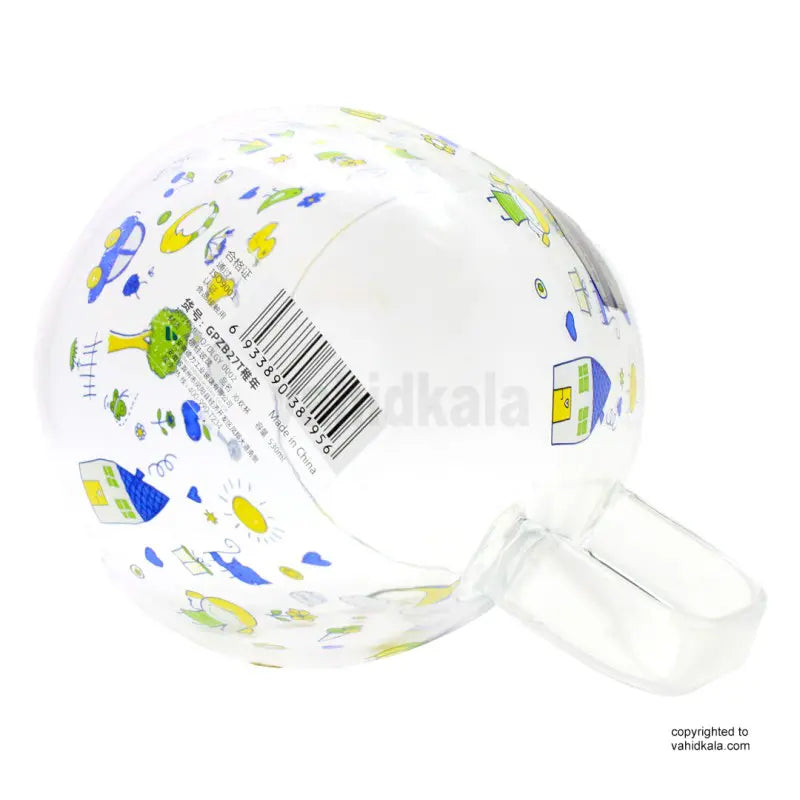 530ml Cartoon Printed Borosilicate Mug – Heat Resistant Glass Cup for Coffee, Tea &amp; Juice