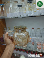 Pumpkin Ribbed Glass Pitcher