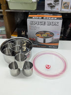 Premium Stainless Steel Spice Jar Set with 6 Compartments Includes Lid