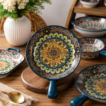 Turkish Ceramic Serving Dish Set | Premium Decorative Ceramic Dinnerware for Home & Dining